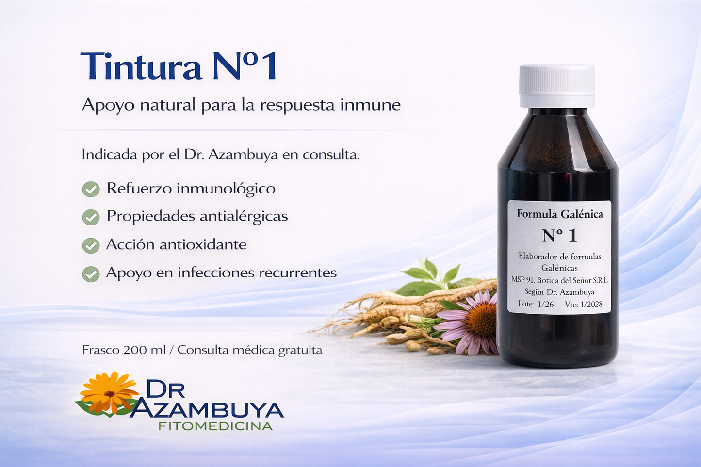 Tintura Nº1 – Inmunidad y Defensas (200 ml) 🌿